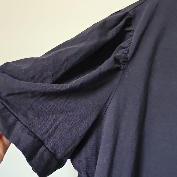 Express Fun Casual Navy Blue Puff Sleeve Cotton Blouse XL - Picture 3 of 7